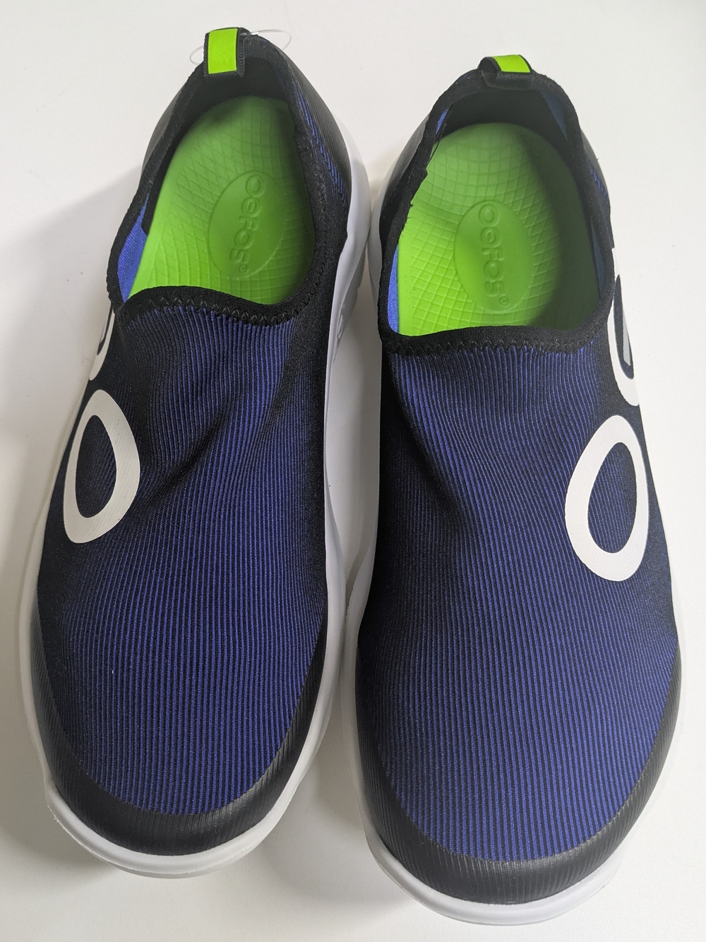 Oofos Oomg Sport Recovery Low Mens 8 Blue White Navy Blue